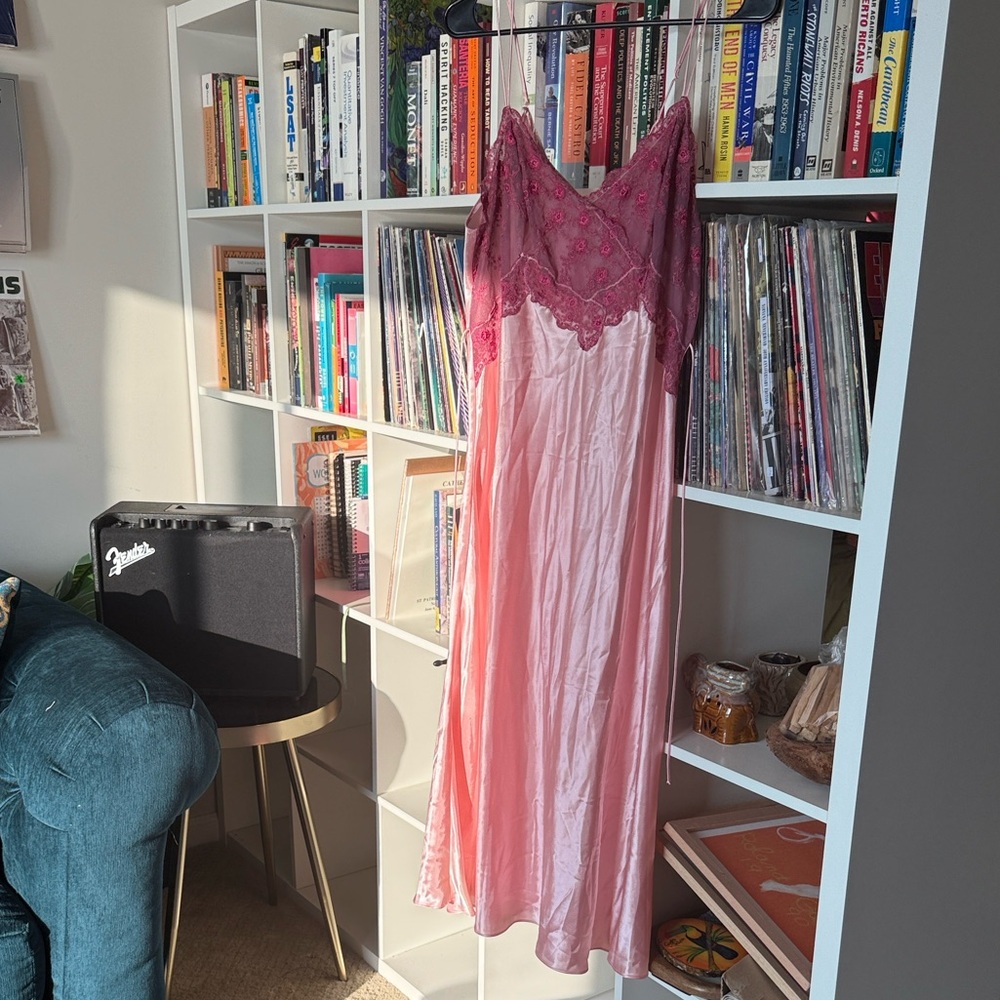 Elegant Pink Lace Nightgown